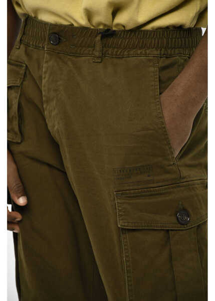 Pantaloni casual DSQUARED2 Cotton Cargo Pants With Drawstring Waist Green Barbati (BM 19606139) 3