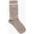 C&eacute;line Cashmere Blend Long Socks With Ton On Ton Monogram Beige