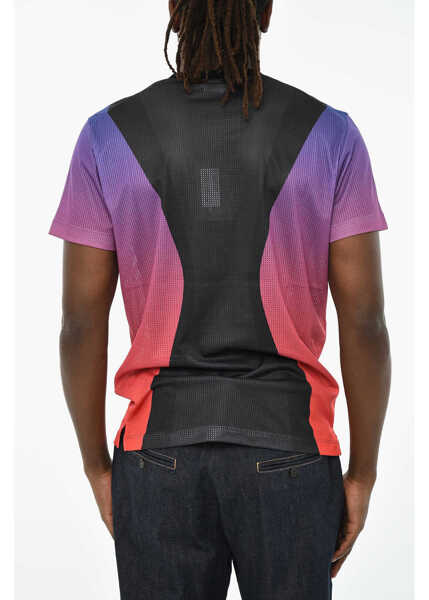 Tricouri DSQUARED2 Perforated Crew-Neck T-Shirt With Gradient Details Black Barbati (BM 19606154) 2