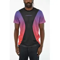 Tricouri Perforated Crew-Neck T-Shirt With Gradient Details Barbati