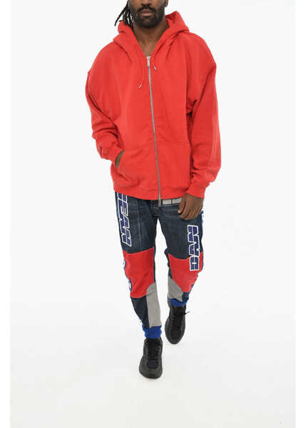 Bluze de trening DSQUARED2 Fleeced Cotton Sweatshirt With Zip And Hood Red Barbati (BM 19606157) 4