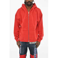 Bluze de trening Fleeced Cotton Sweatshirt With Zip And Hood Barbati