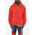 DSQUARED2 Fleeced Cotton Sweatshirt With Zip And Hood Red
