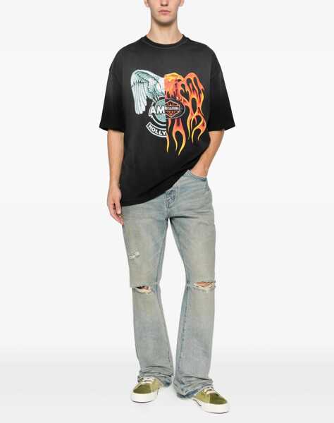 Tricouri AMIRI Spliced Logo T-shirt BLACK Barbati (BM 19606271) 2