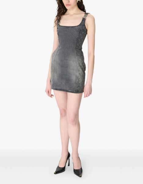 Rochii MARINE SERRE Moon Laser Denim Sleeveless Mini Dress DARK GREY Femei (BM 19606295) 2
