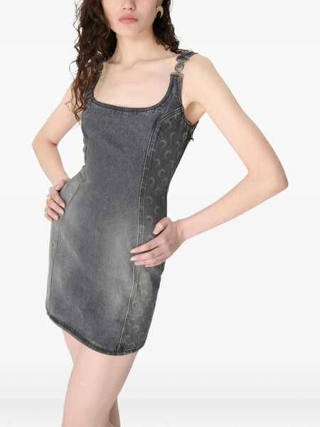 Rochii MARINE SERRE Moon Laser Denim Sleeveless Mini Dress DARK GREY Femei (BM 19606295) 4