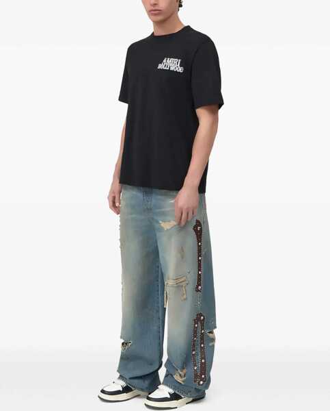 Tricouri AMIRI Hollywood logo T-shirt BLACK Barbati (BM 19606304) 2