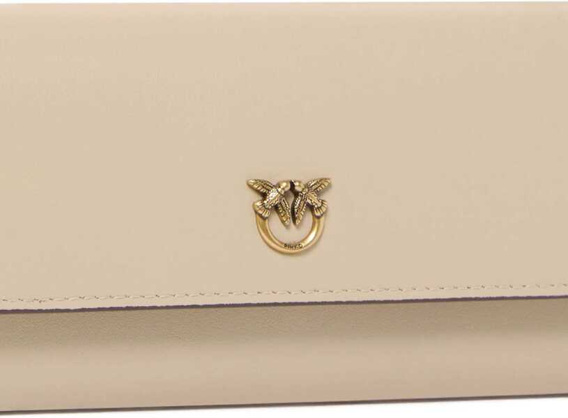 Portofele Pinko Wallet With Shoulder Strap BEIGE Femei (BM 19610630) 4