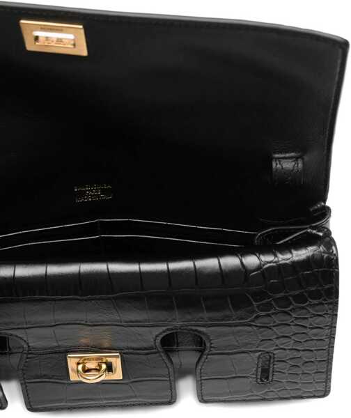 Genti Balenciaga Bel Air Small Clutch With Shoulder Strap BLACK Femei (BM 19610987) 4