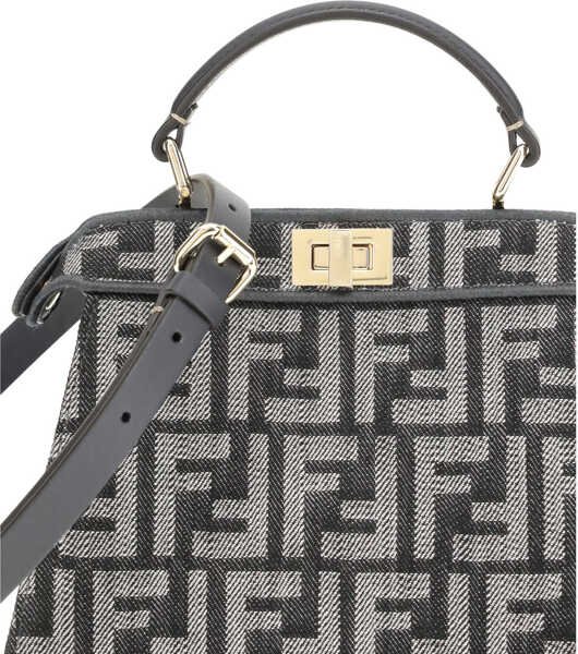 Genti de mana Fendi FF Peekaboo ISeeU Handbag NEROBLU NOTTEOS Femei (BM 19611044) 4