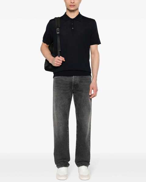 Tricouri Polo Golden Goose Merino wool Polo NAVY Barbati (BM 19615616) 2