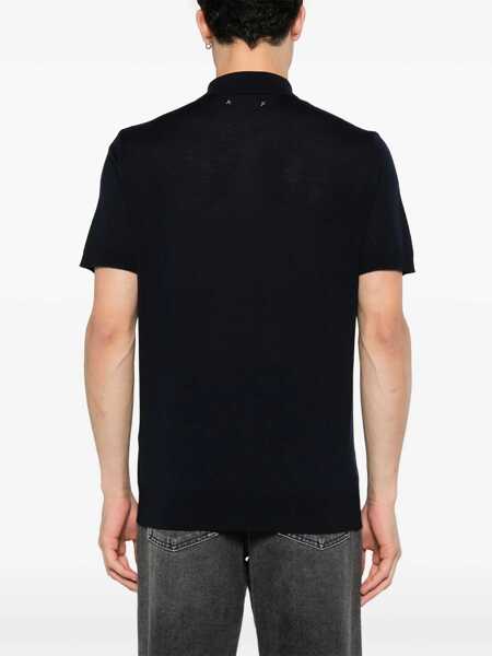 Tricouri Polo Golden Goose Merino wool Polo NAVY Barbati (BM 19615616) 4