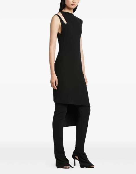 Rochii casual COURRGES Ribbed Oblique Dress BLACK Femei (BM 19616093) 4