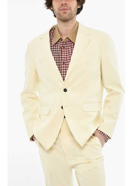 Costume DSQUARED2 Stretch Cotton Notch Lapel 2-Button Suit White Barbati (BM 19616336) 2
