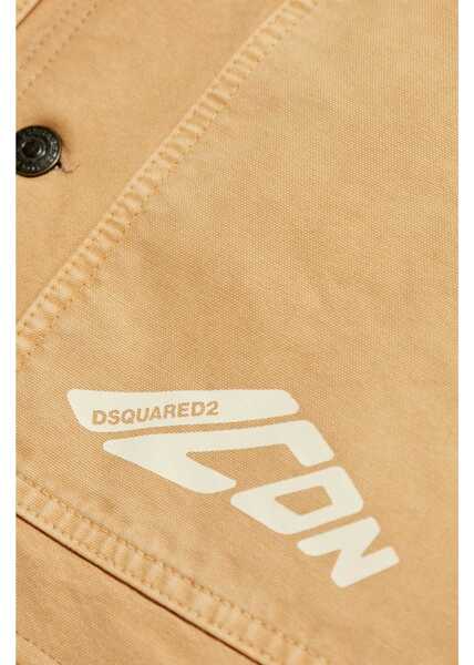 Veste costum DSQUARED2 Sleeveless Jacket With Logoed Buttons Beige Barbati (BM 19616348) 5
