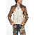 DSQUARED2 Color Block Metallic Leather Jacket White