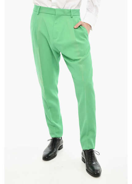 Pantaloni casual DSQUARED2 Virgin Wool Single Pleated Pants Green Barbati (BM 19616378) 1
