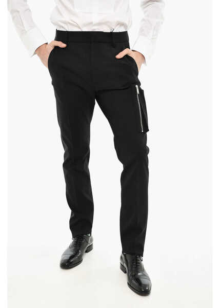 Pantaloni eleganti DSQUARED2 Virgin Wool Single Pleated Pants Black Barbati (BM 19616393) 1