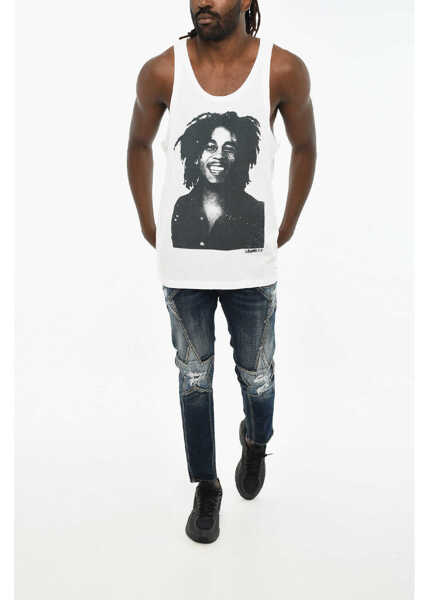 Tricouri DSQUARED2 Printed Tank Top White Barbati (BM 19616408) 4