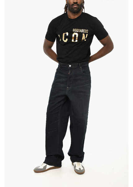 Blugi drepti DSQUARED2 Icon Regular Fit Eros Jeans With Visible Stitching 25Cm Blue Barbati (BM 19616414) 3