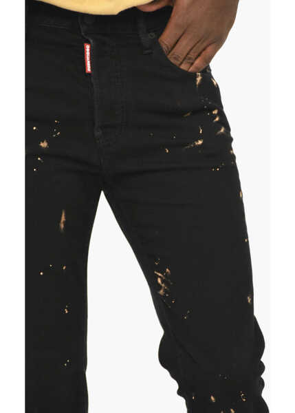 Blugi drepti DSQUARED2 Icon Acid Wash Effect Dark Wash Jeans 18Cm Black Barbati (BM 19616432) 3