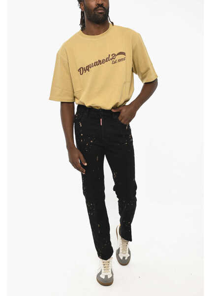 Blugi drepti DSQUARED2 Icon Acid Wash Effect Dark Wash Jeans 18Cm Black Barbati (BM 19616432) 4