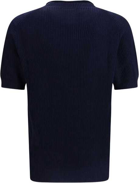 Tricouri Brunello Cucinelli Cotton and linen knit T-Shirt NAVYNOCCIOLA Barbati (BM 19616534) 1