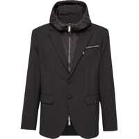 Sacouri Virgin Wool Blazer With Hood Barbati