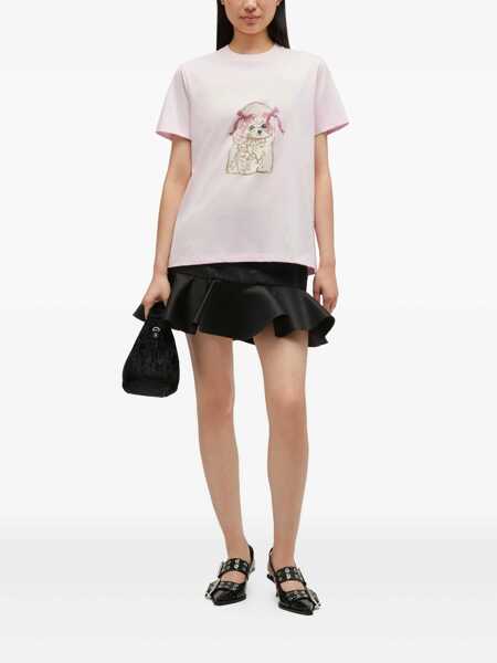 Tricouri Ganni Poddle cotton t-shirt Pink Femei (BM 19616559) 2