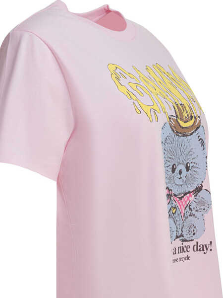 Tricouri Ganni Bear cotton t-shirt Pink Femei (BM 19616571) 4