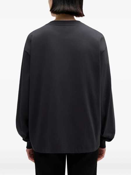 Hanorace Ganni Poddle cotton crewneck sweatshirt Black Femei (BM 19616577) 4