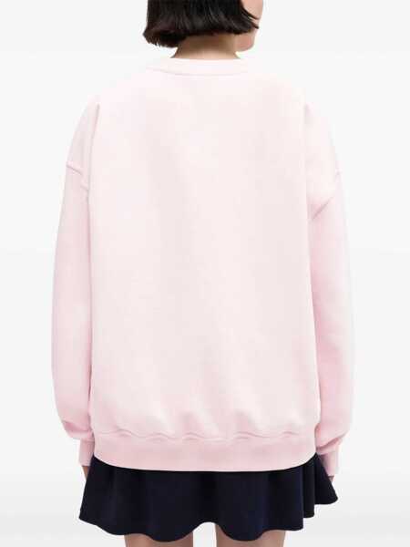 Hanorace Ganni Puddle crewneck sweatshirt Pink Femei (BM 19616583) 4