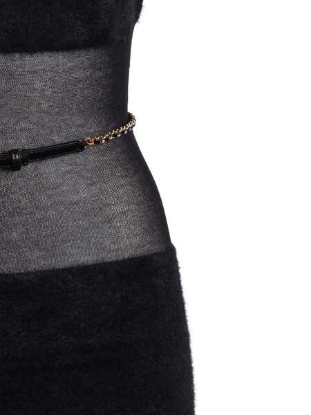 Rochii Elisabetta Franchi WOMANS KNITTED DRESS WITH BELT Black   Femei (BM 19621578) 3