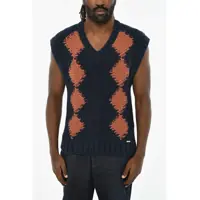 Pulovere Two-Tone Sleeveless V-Neck Sweater Barbati