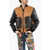 DSQUARED2 Textured Leather Two-Tone Jacket Brown