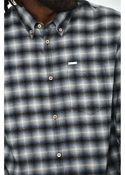 Camasi casual DSQUARED2 Check Button Down Shirt Blue Barbati (BM 19621685) 3