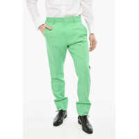 Pantaloni casual Virgin Wool Cigarette Fit Pants With Rhinestone Side Band Barbati