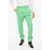 DSQUARED2 Virgin Wool Cigarette Fit Pants With Rhinestone Side Band Green