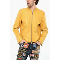 Geci de piele Leather Jacket With Zip On Sleeve Barbati