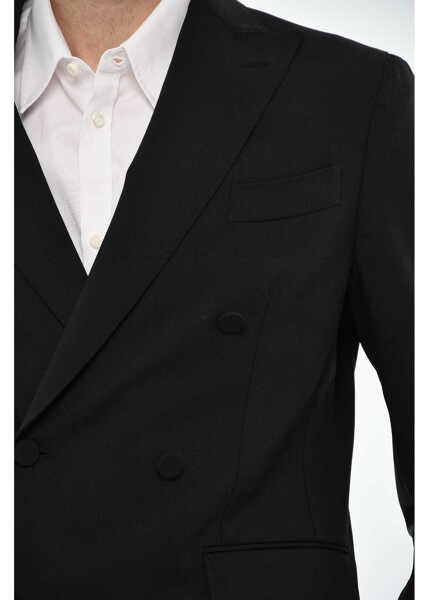 Costume DSQUARED2 Virgin Wool Double Breast Suit With Peak Lapel Black Barbati (BM 19621706) 3