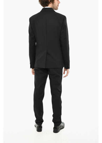 Costume DSQUARED2 Virgin Wool Double Breast Suit With Peak Lapel Black Barbati (BM 19621706) 4