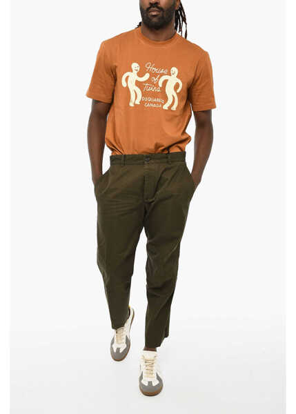 Pantaloni casual DSQUARED2 Cotton Chino Skipper Pants Green Barbati (BM 19621718) 4
