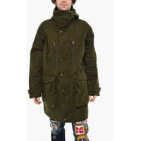 Paltoane Cotton Coat With Hidden Closure And Hood Barbati
