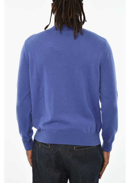 Pulovere DSQUARED2 Embroidered Cashmere Crew-Neck Sweater Blue Barbati (BM 19621730) 2