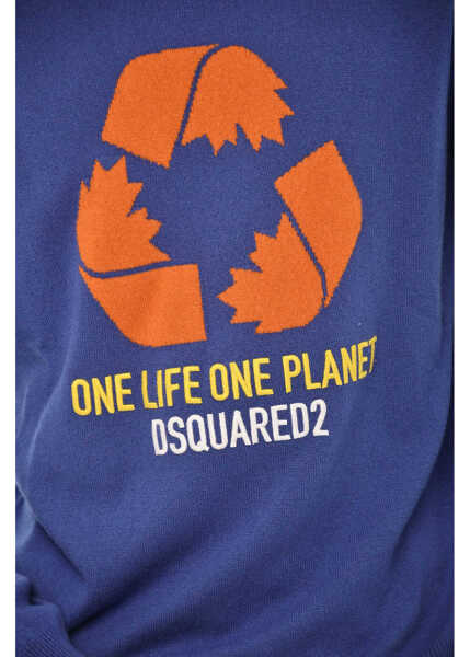 Pulovere DSQUARED2 Embroidered Cashmere Crew-Neck Sweater Blue Barbati (BM 19621730) 3