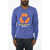 DSQUARED2 Embroidered Cashmere Crew-Neck Sweater Blue