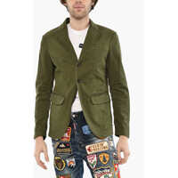 Sacouri Distressed Effect Cotton 3 Buttons Blazer Barbati