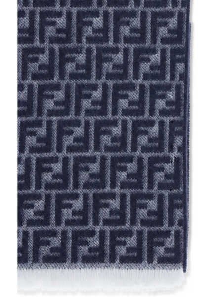 Esarfe Fendi FF wool Scarf GRIGIO/BLU Barbati (BM 19621775) 3