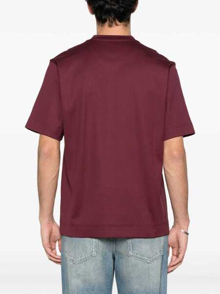 Tricouri Fendi FF T-Shirt BURGUNDY Barbati (BM 19621787) 3