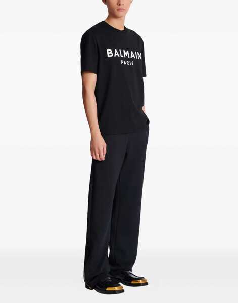 Tricouri Balmain Cotton Print T-shirt NOIR/BLANC Barbati (BM 19621811) 3